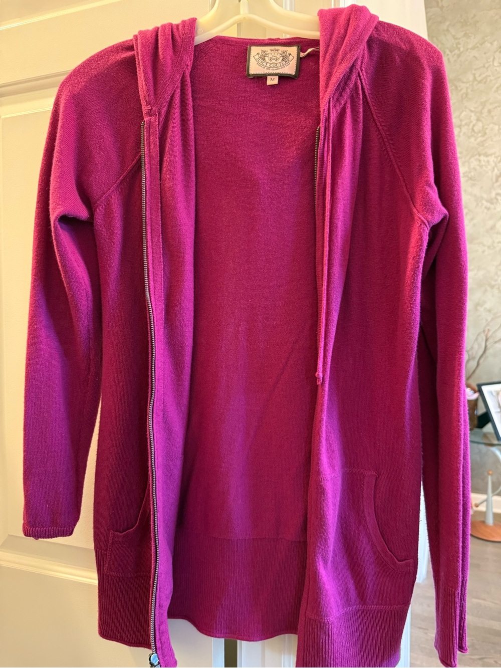 Juicy Couture Hot Pink cotton/cashmere Zip Hoodie